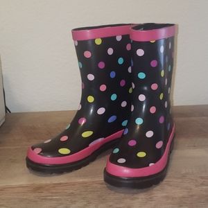 Polka Dot Rain Boots (only worn once)